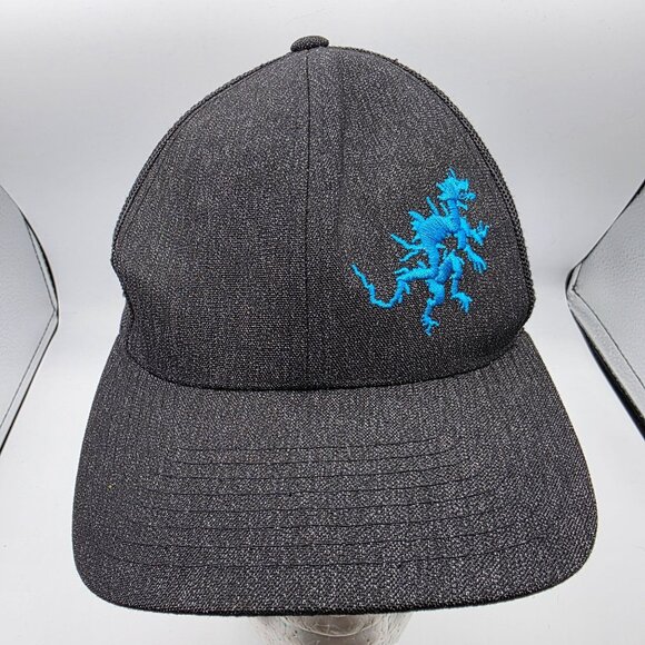 Pacific Headwear 110C Mens OS Black Blue Snapback Trucker Hat Dragon Embroidery - Picture 1 of 9